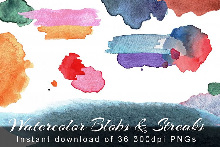 Watercolor Blobs and Streaks
