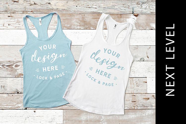Blue Cancun Next Level 1533 Vest Running Top Mockup