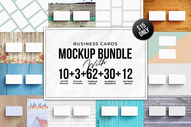 Business Card MockUps Bundle + Bonus