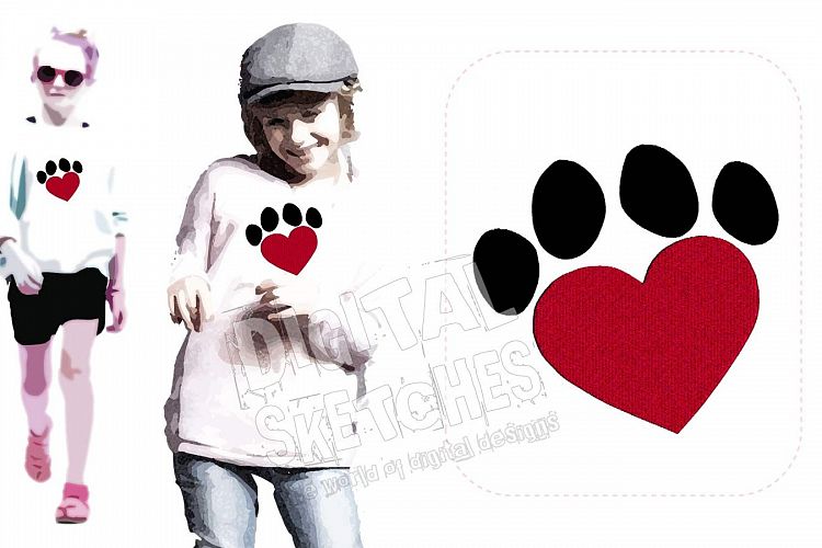Paw Dog Cat Machine Embroidery Design 3 Sizes