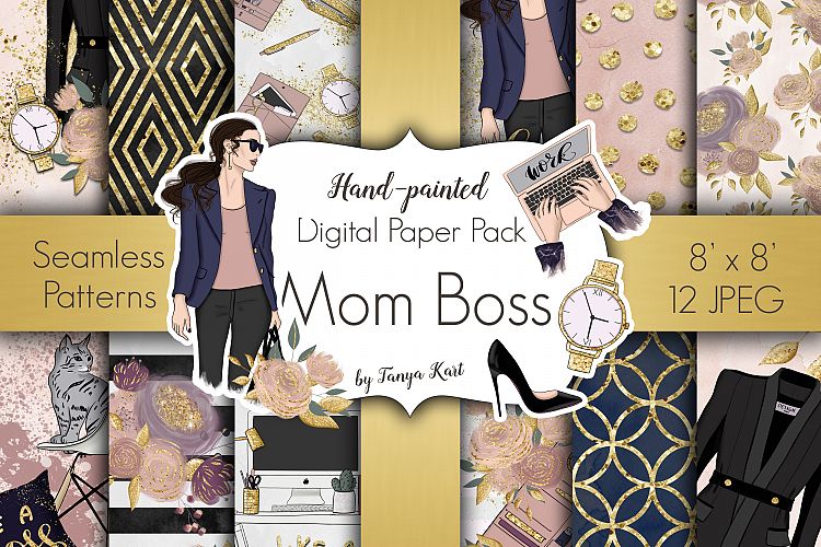 Mom Boss Digital Paper Pack