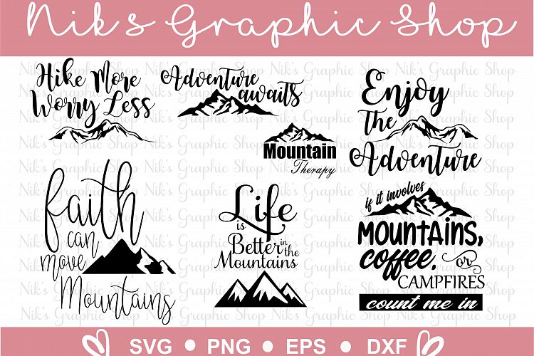 Mountains Svg, Mountain Bundle 7 for 1, Mountains Svg