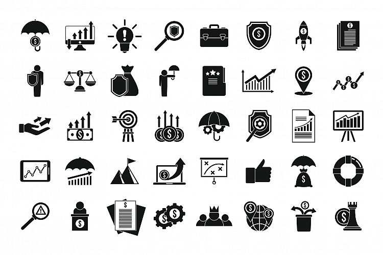 Crisis manager icons set, simple style example image 1