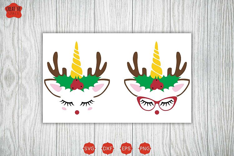 Rudolph Unicorn Face SVG