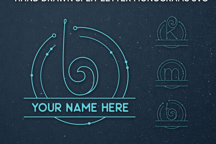Split Letter Monogram, Split Monogram Alphabet