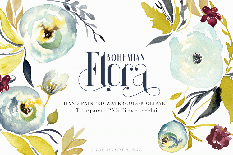 Bohemian Flora - Watercolor Clipart