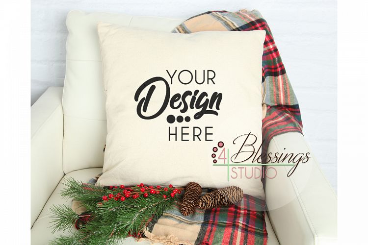 Download Christmas Pillow Mockup Canvas Pillow Mockup Template ...