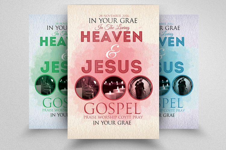 Heaven and Jesus Church Flyer Template