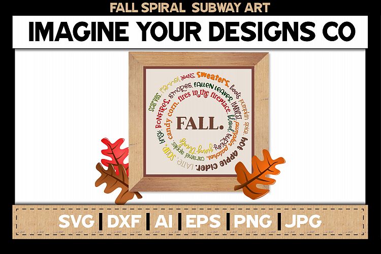 Fall, Autumn, Winter Printable Spiral Subway SVG Cut File