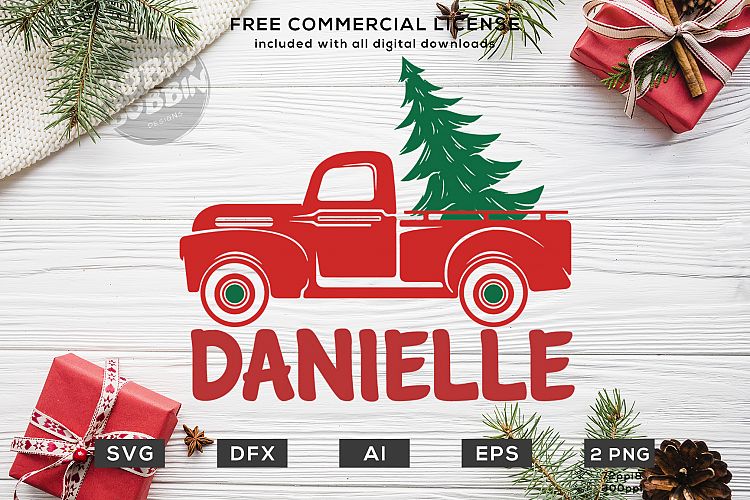 Christmas Truck Customization Design SVG EPS AI PNG DXF
