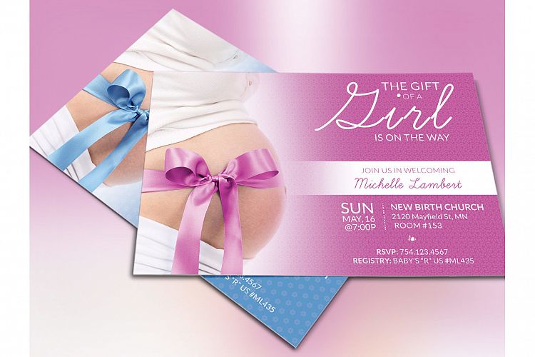 Baby Shower Invitation Photoshop Template