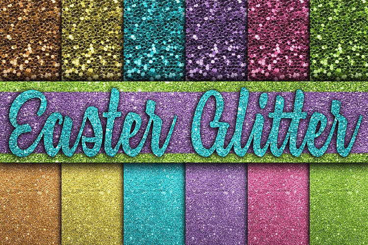 Easter Glitter Digital Papers example image 1