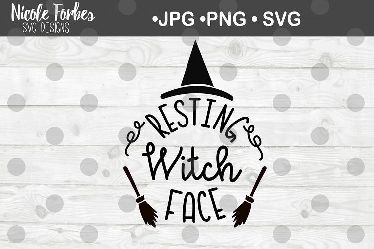 Resting Witch Face Halloween SVG Cut File