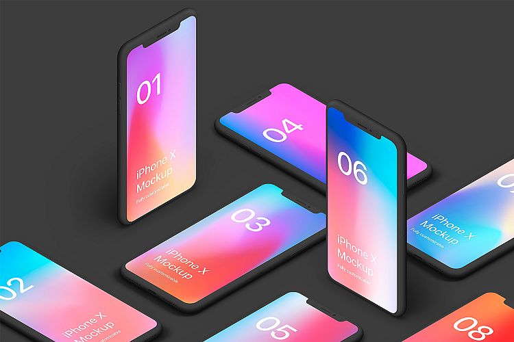 iPhone XS Clay 20 Mockups Scenes 5K - PSD