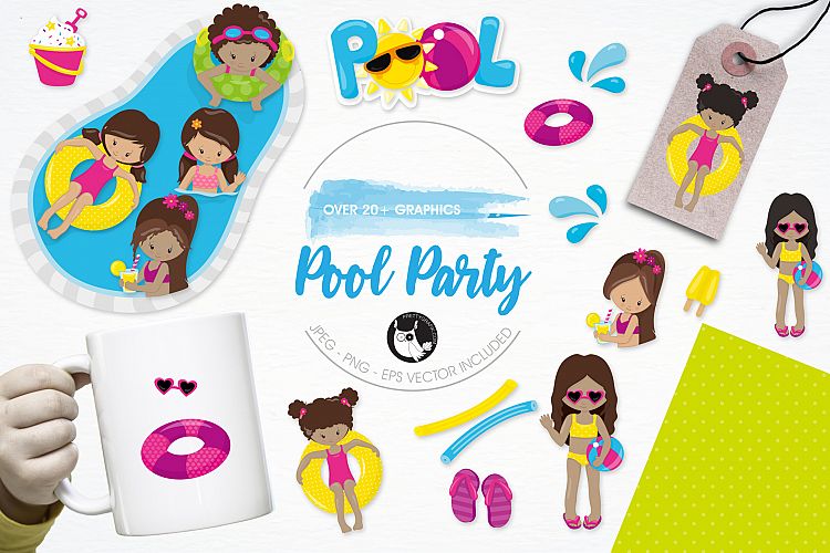 Pool Party  graphics and illustrations