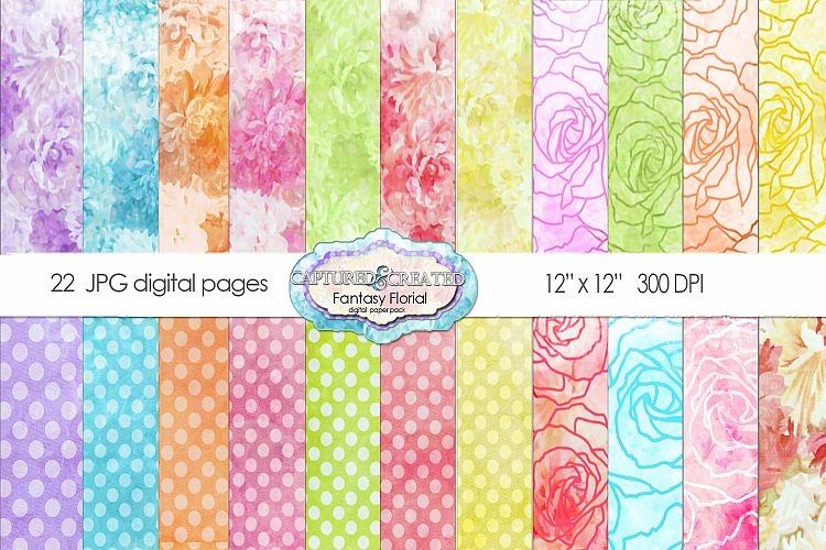 22 Fantasy Florial Papers