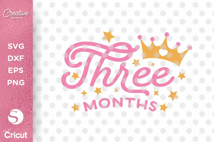 Three Months Old SVG, Baby Months Milestone SVG Cutting File
