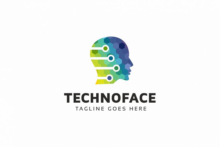 Tecnology face logo