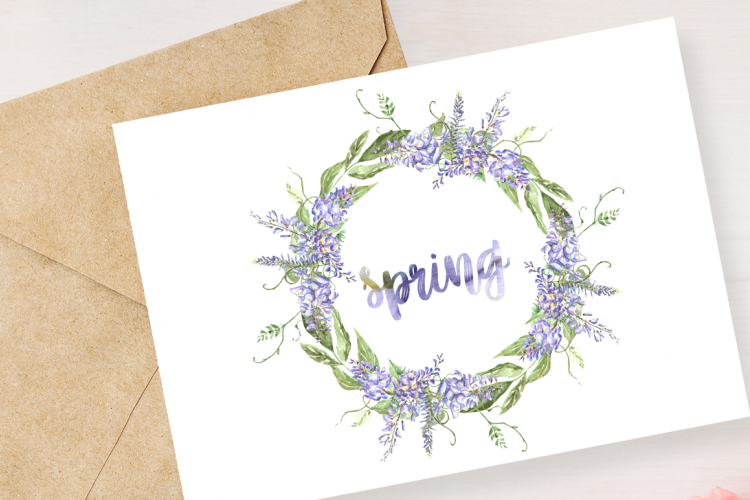 Watercolor Wisteria Clip Art Set