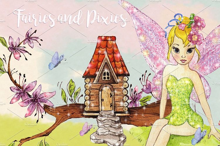 Watercolor Fairies Clipart Images by Whimseez
