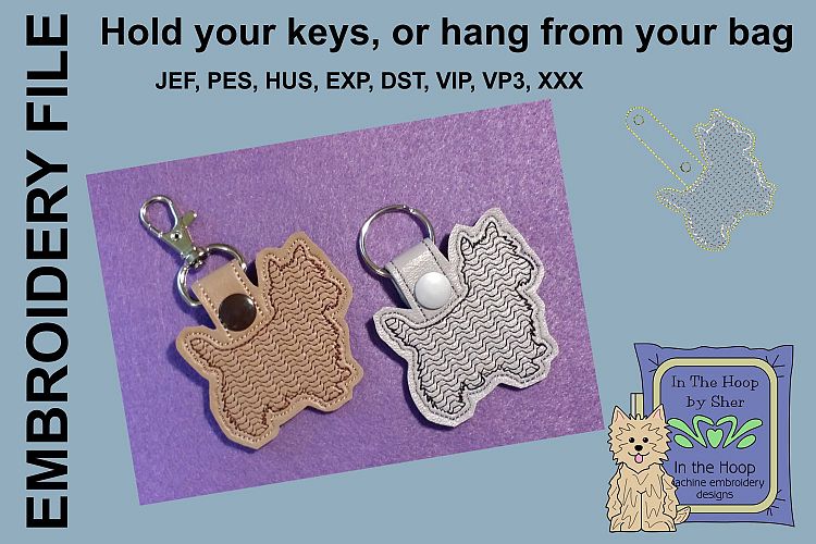 ITH Tiny Dog Key Fob - Embroidery Design
