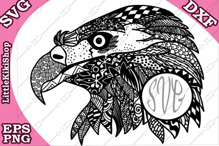 Download Zentangle Monogram Eagle Svg, Mandala Eagle Svg,Eagle vector (216088) | SVGs | Design Bundles