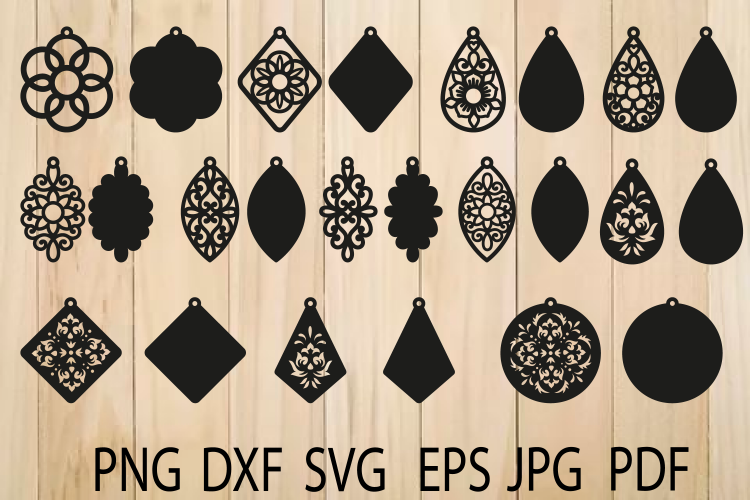 Download Earrings SVG, Mandala Earring SVG, Earrings Template