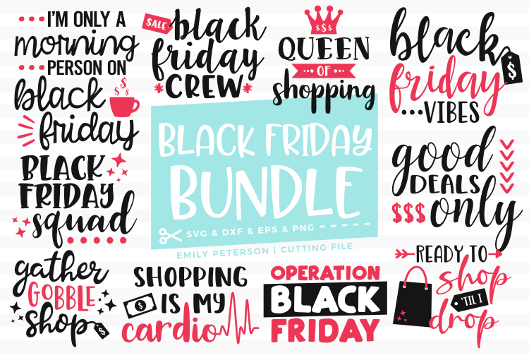 Black Friday Bundle 10 Designs SVG DXF EPS PNG