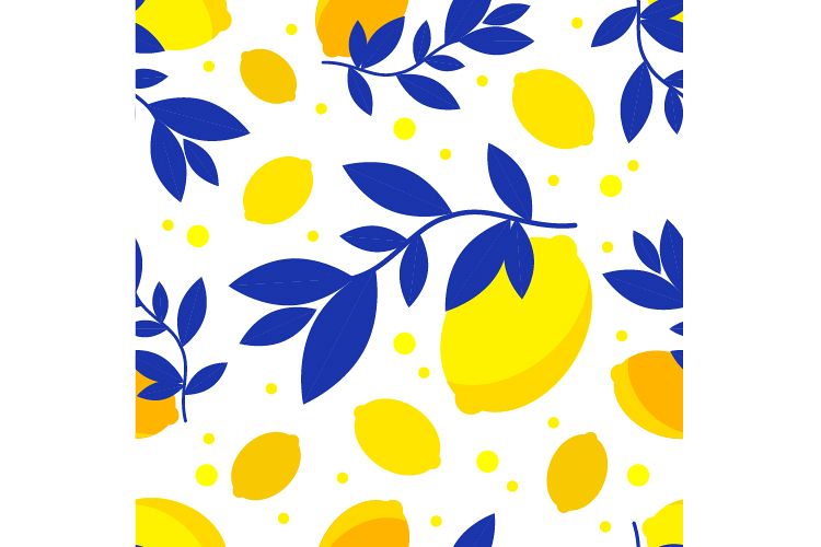 Seamless pattern with decorative lemons.