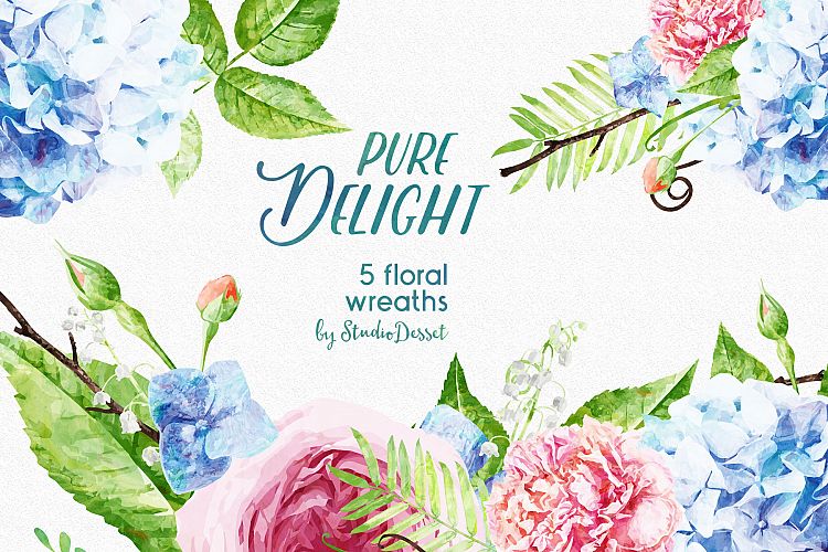 FlowerWreaths Watercolor Illustrations