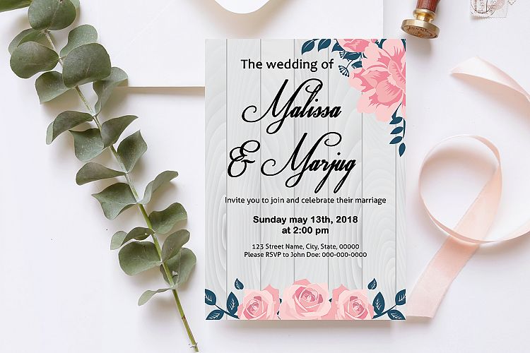 Wooden Wedding Invitation Template