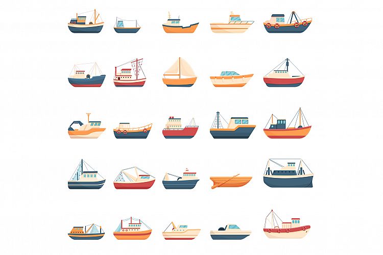 Cartoon Fishing Boat Clipart 