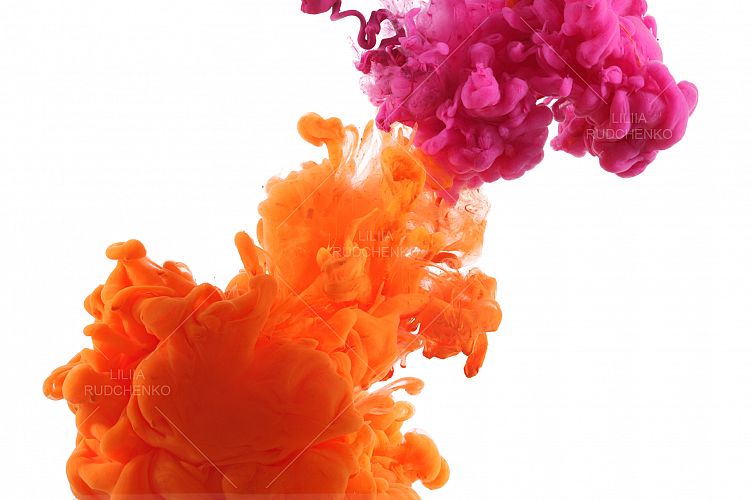 Acrylic colors in water. Abstract background.