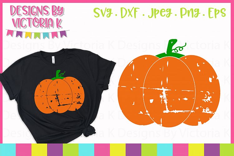 Distressed Pumpkin, Halloween, SVG, DXF, PNG