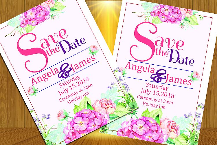 Water colour floral wedding card