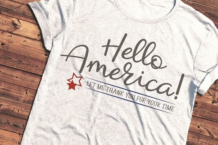 Hello America, Americana, USA, Stars and stripes, cut file