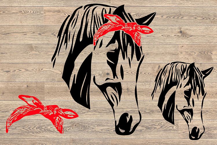 Horse Head whit Bandana, cowboy western Farm 845S 