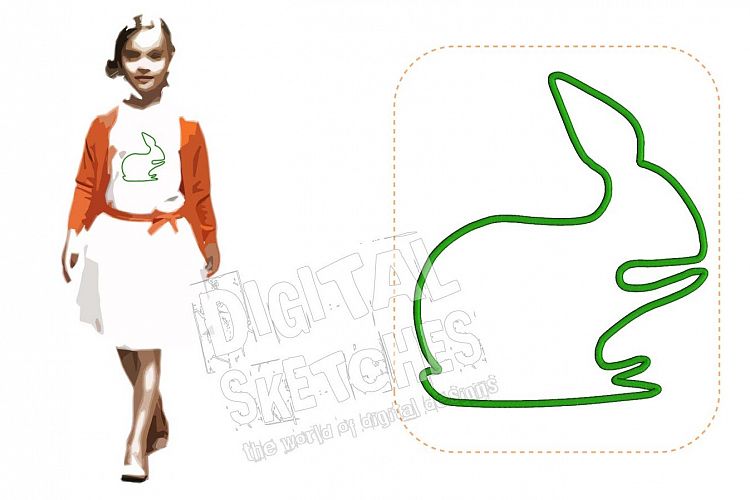 Bunny Applique Design Machine Embroidery Design 7 Sizes