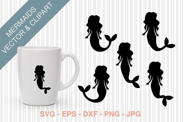 5 mermaid silhouettes
