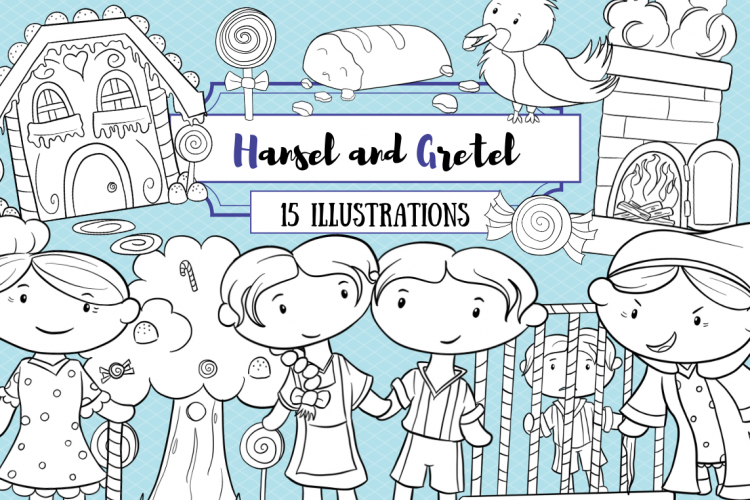 Hansel and Gretel Digital Stamps