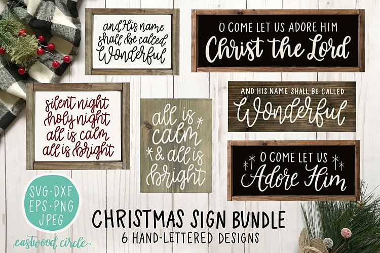 Christmas SVG Bundle - Hand Lettered SVG Files for Signs