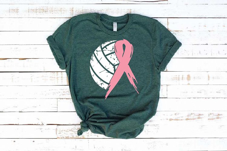 Volleyball Tackle Breast Cancer Svg Awareness ribbon 1029s