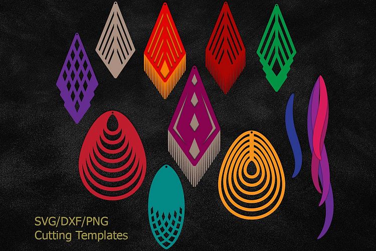 faux leather earring teardrop earrings pendant svg cutting