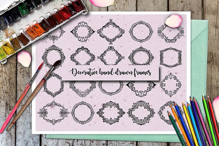Decorative hand drawn frames.
