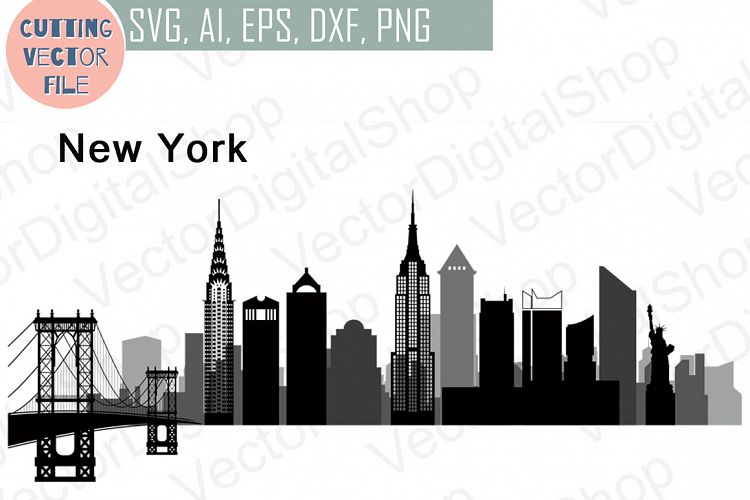 New York Vector, Skyline USA city, SVG, JPG, PNG, DWG, CDR, EPS, AI