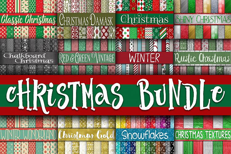 Christmas Bundle - Includes Over 200 Digital Papers