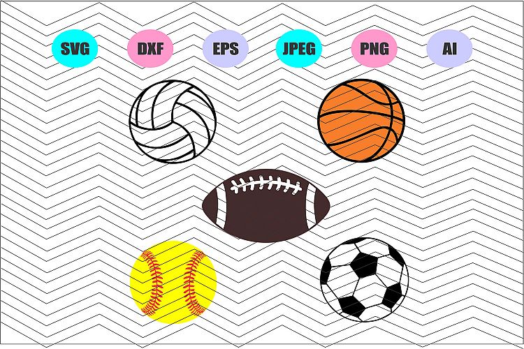 Sports balls Svg Vector File Silhouette Vinyl Decal