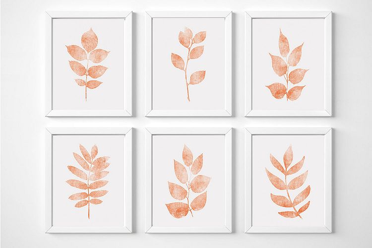 Botanical Wall Art for Nursery, Coral Color Wall Art