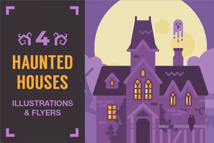 Haunted houses illustrations