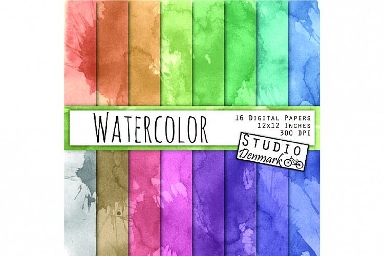 Watercolor Digital Paper - Colorful Splatter Paper